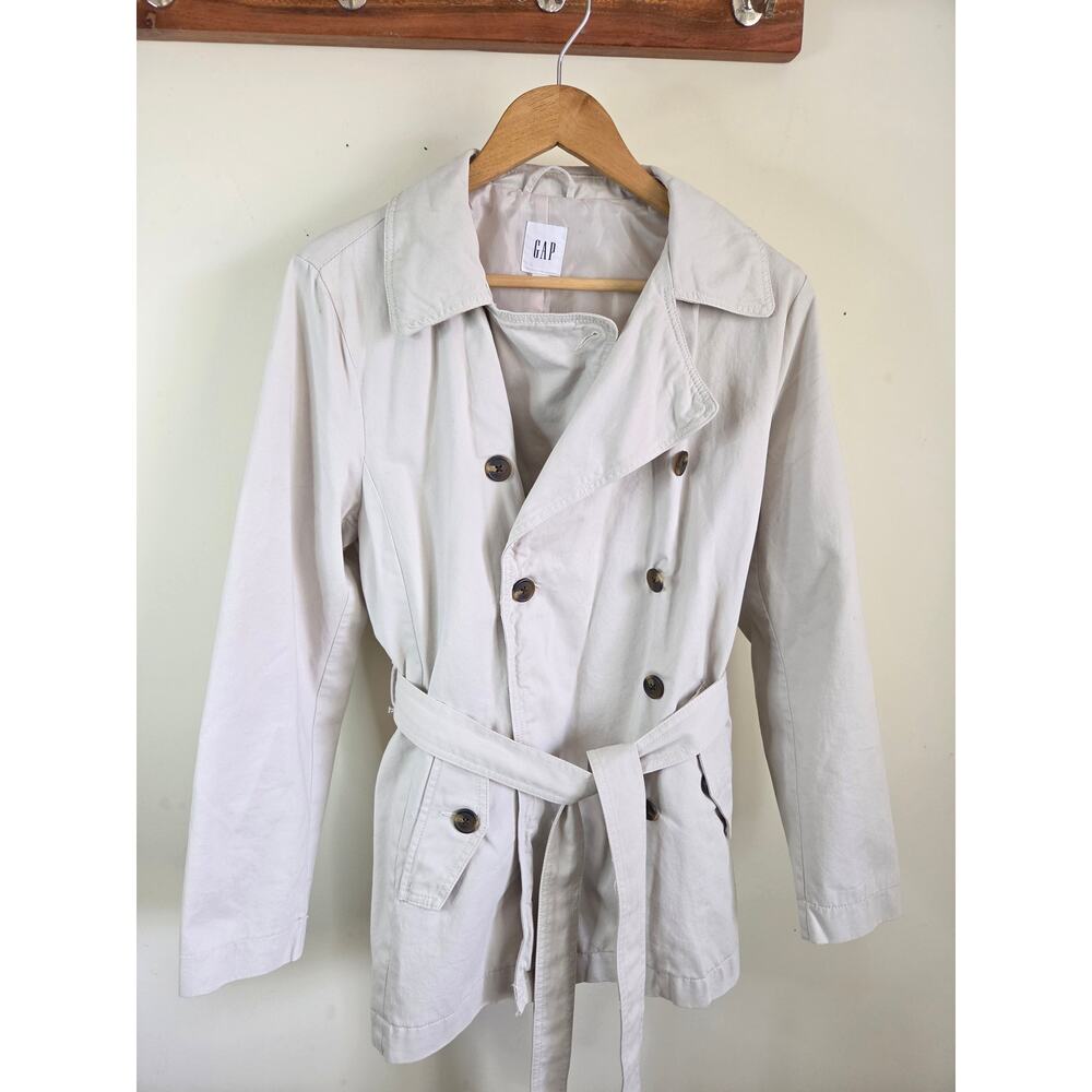 GAP Khaki Mid-Length Trench Coat Size Medium